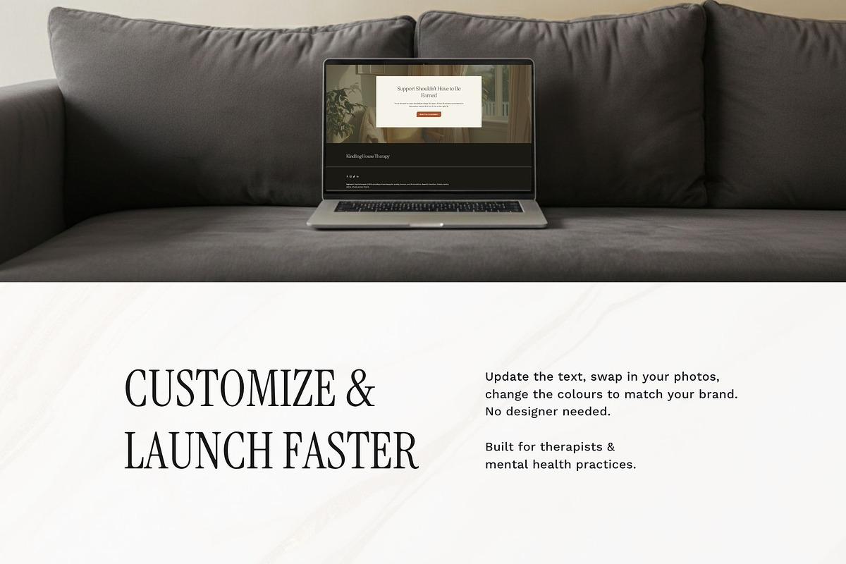 One Page Therapist Website, a Squarespace Template by Pretty Boss Designs (Photo 6 of 6)