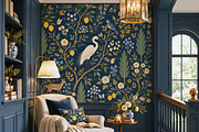 Midnight Heron | Botanical Wallpaper, a Wallpaper Graphic by by creative paper (Thumbnail 11 of 15)