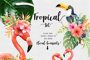 Summer Set-Tropical Watercolor