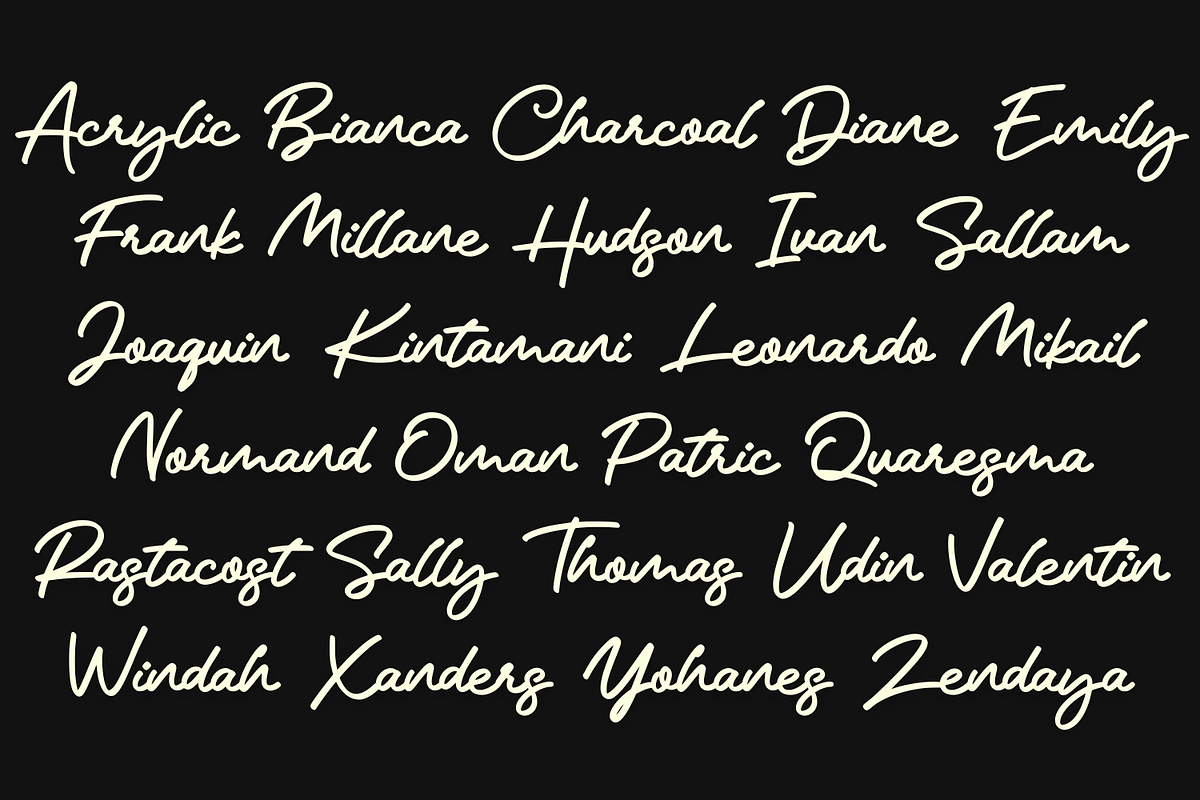Marstina Handwritten Font, a Handwritten Font by Basnistudio (Photo 2 of 14)