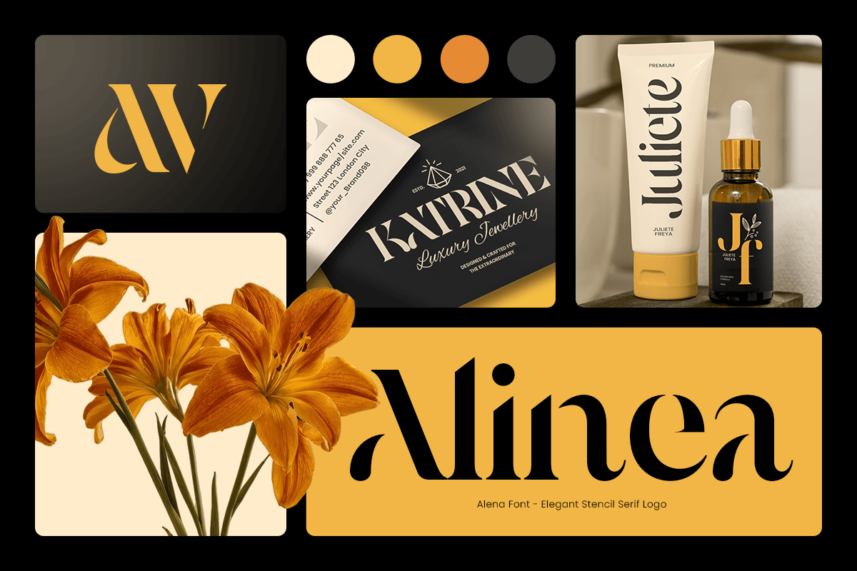 Alena - Elegant Stencil Serif Font