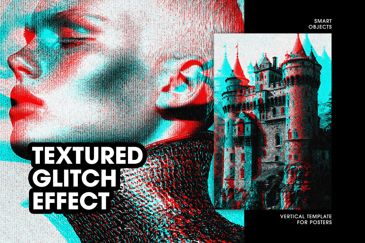 Textured Glitch Photo Effect, a Layer Style Add-On by Design Squad (Photo 1 of 4)