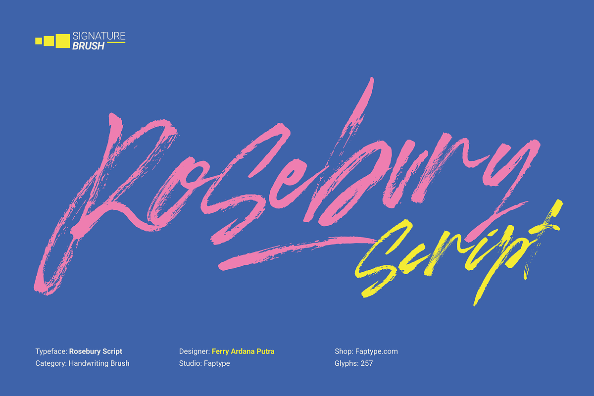 Rosebury Script | Signature Brush, a Handwritten Font by Ardana Creative (Photo 1 of 15)