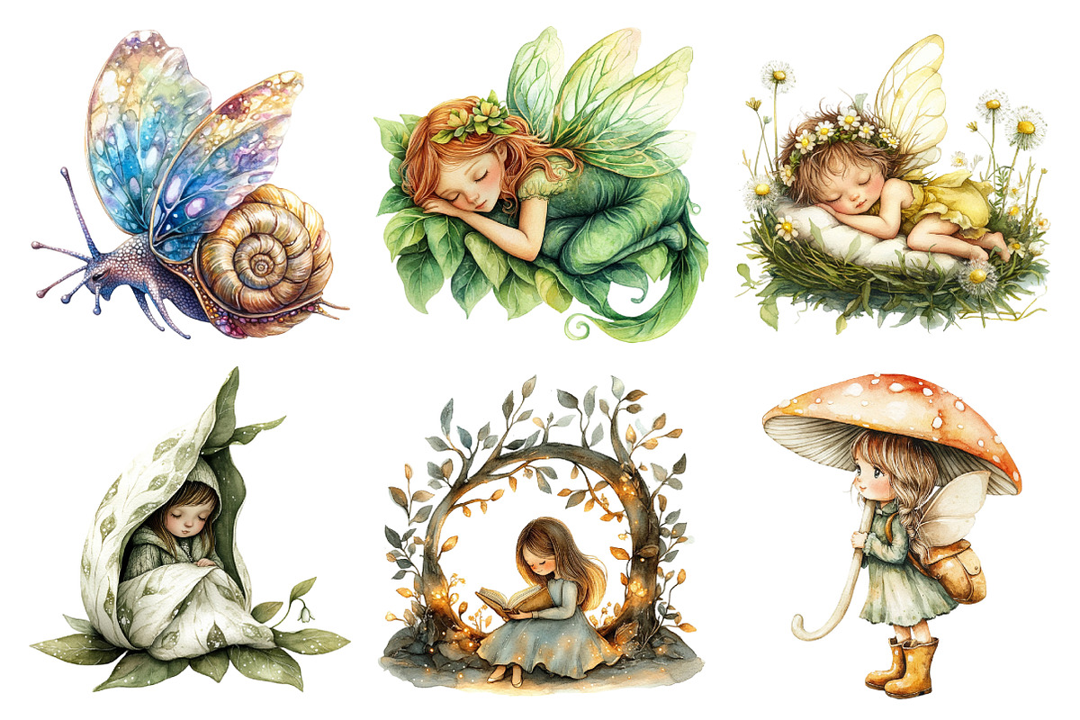 Woodland Fairy Clipart, an Illustration by Daily.Designs (Photo 2 of 9)