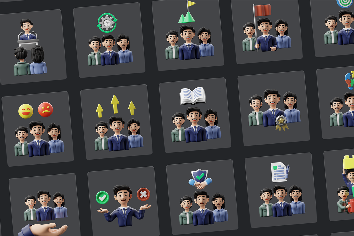 3D Unity Icon Set, a Characters & Person 3D Model by Flat Icons (Photo 10 of 13)
