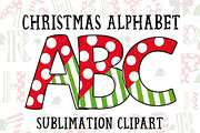 Christmas Alphabet Sublimation, an Illustration by OK Design (Thumbnail 1 of 7)