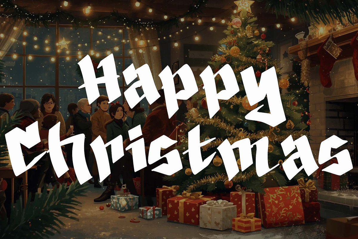 Christmas Railway, a Blackletter Font by Yoga Letter (Photo 4 of 6)