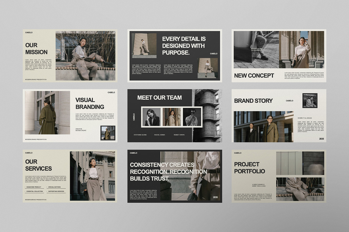 CABELO Modern Brand Google Slide, a Presentation Template by Portocraft (Photo 7 of 7)