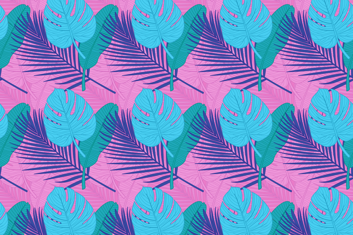 Pink tropical seamless pattern, a Pattern Graphic by Exit Graphic Shop (Photo 3 of 3)