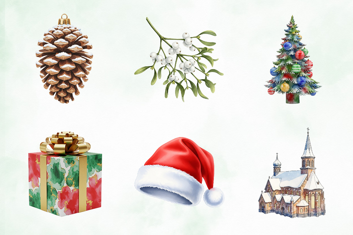 Christmas Timeless Winter Clipart, an Illustration by Creative Art (Photo 9 of 9)