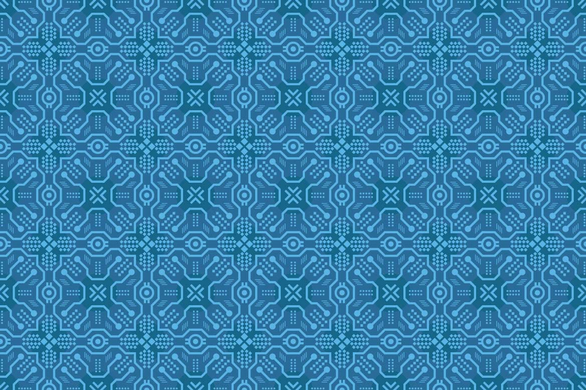 Abstract Seamless Pattern in Blue, a Pattern Graphic by Mightyfire