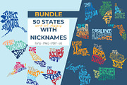 50 States Nickname Cut Files, a Graphic by DigitalDesignsLaura (Thumbnail 1 of 9)