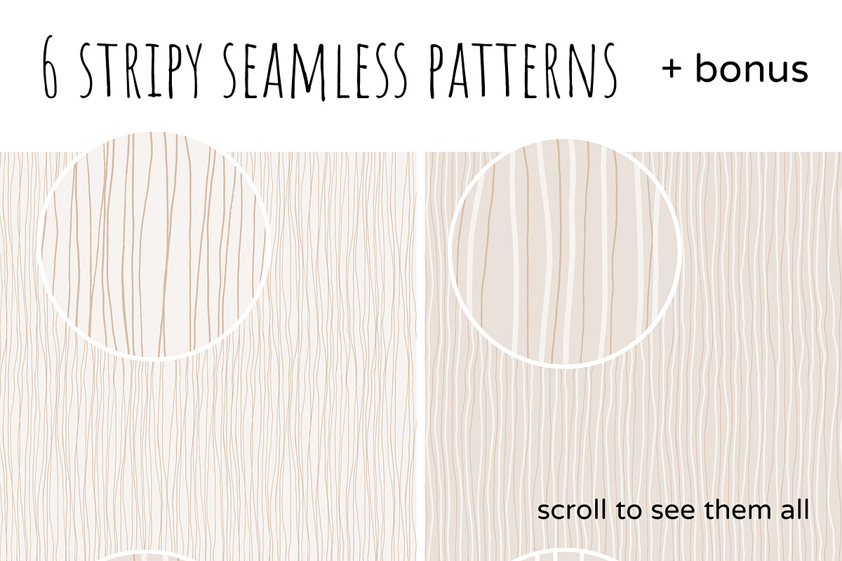 Stripy beige patterns, a Pattern Graphic by julianaapina (Photo 2 of 6)