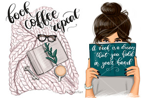 My Bookworm Life Clipart & Patterns