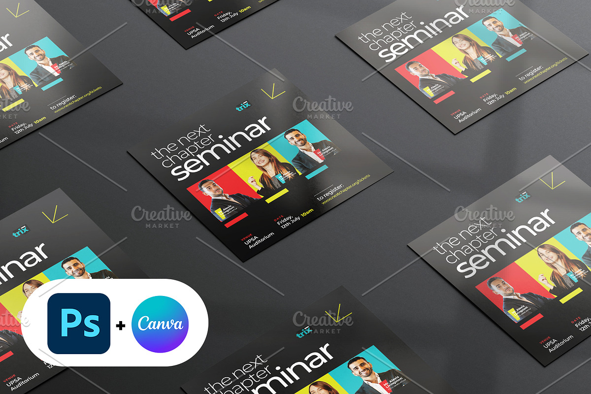 Seminar Digital Flyer | Canva & PSD, a Social Media Template by Vintage Impressions (Photo 1 of 6)