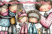 Dreamy Sweetheart Valentine Clipart, an Illustration by CreationArt (Thumbnail 1 of 5)