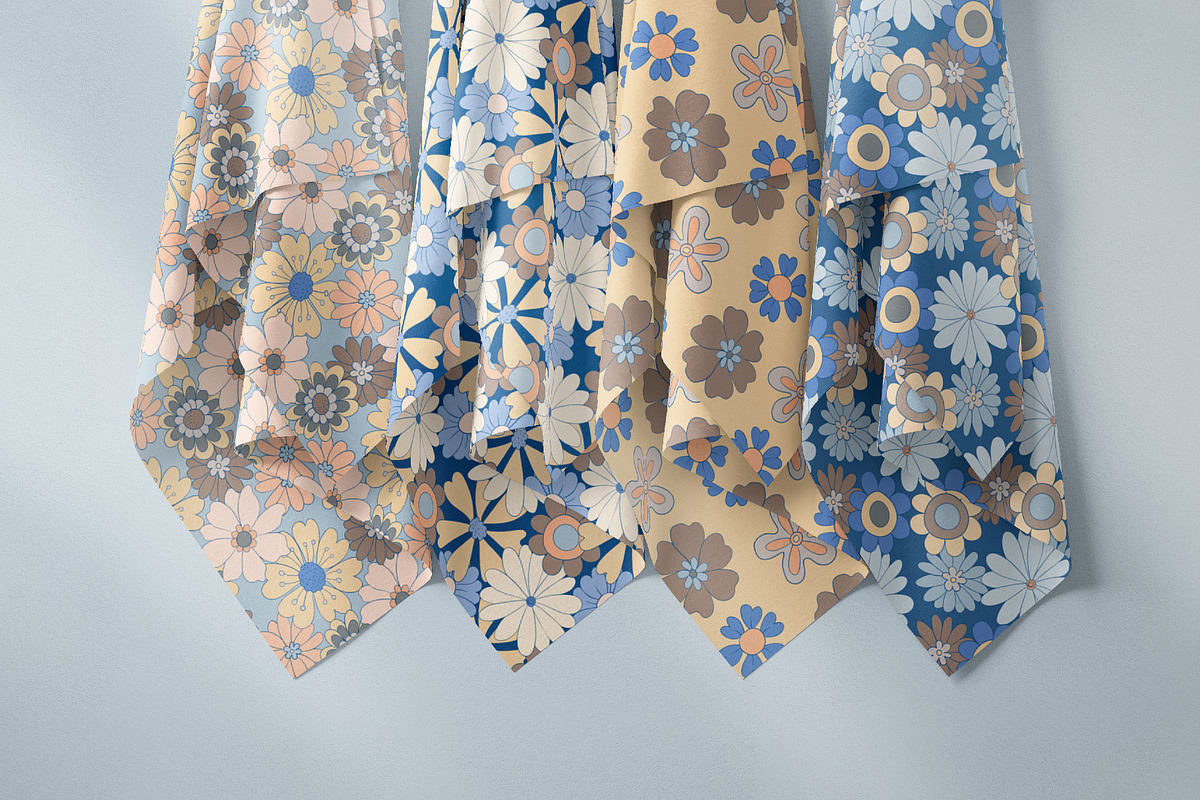 Trendy Retro Floral Patterns, a Pattern Graphic by Tiger and Flower (Photo 2 of 20)