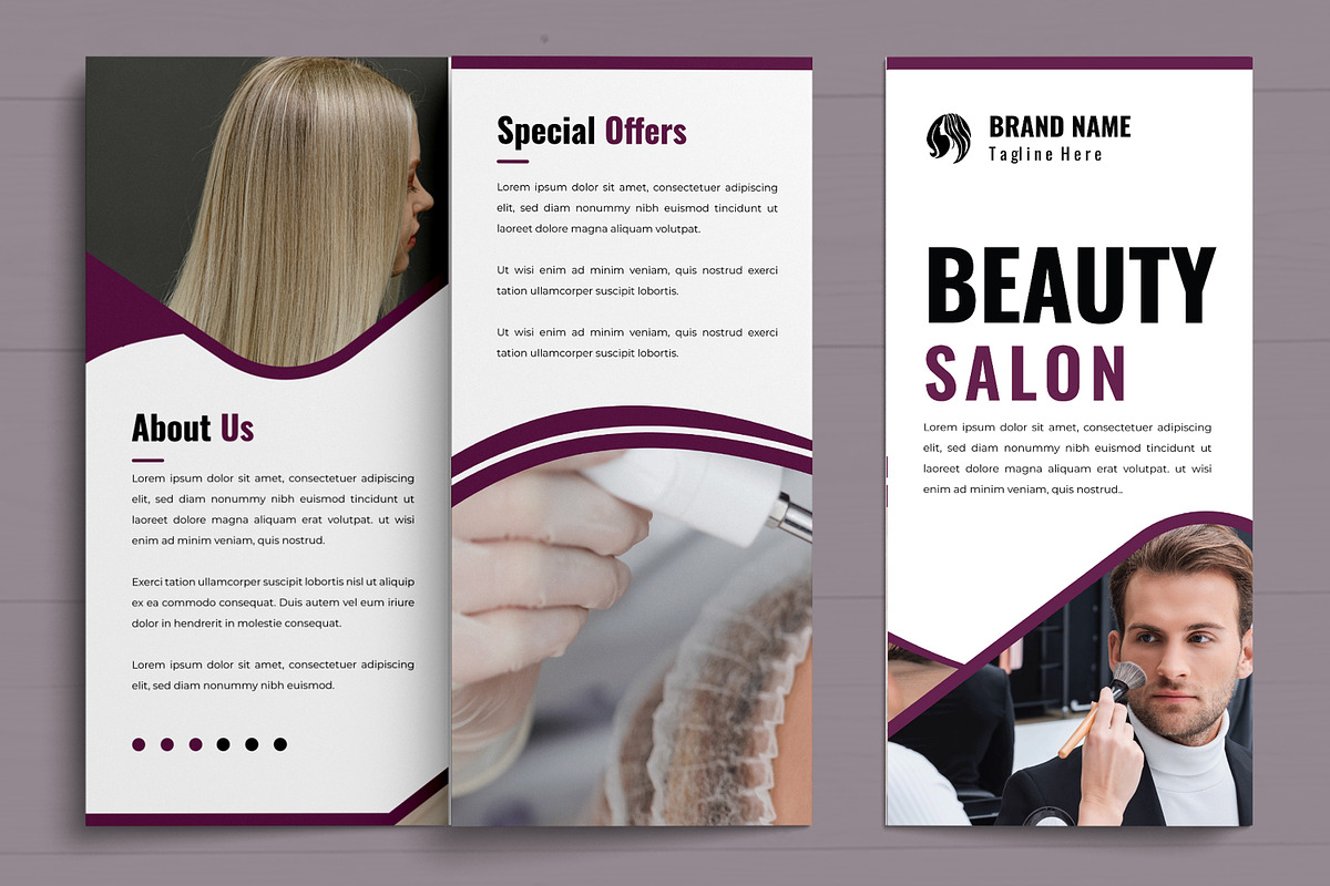 Beauty Trifold Brochure Template, a Brochure Template by MightyDesign (Photo 2 of 7)