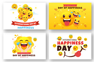 12 World Happiness Day Illustration