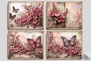 Pink Floral Butterfly Junk Journal