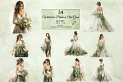 Watercolor Green Brides Clipart, a Person Illustration by NiiiNArt (Thumbnail 6 of 7)
