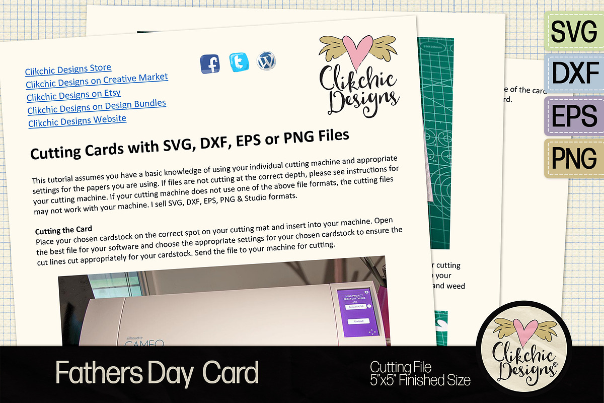 Happy Fathes Day Card SVG Cut Files, a Card Template by Clikchic Designs (Photo 5 of 5)