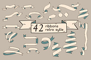 Ribbon sketch retro style, an Object Graphic by Smiley Creative (Thumbnail 1 of 4)