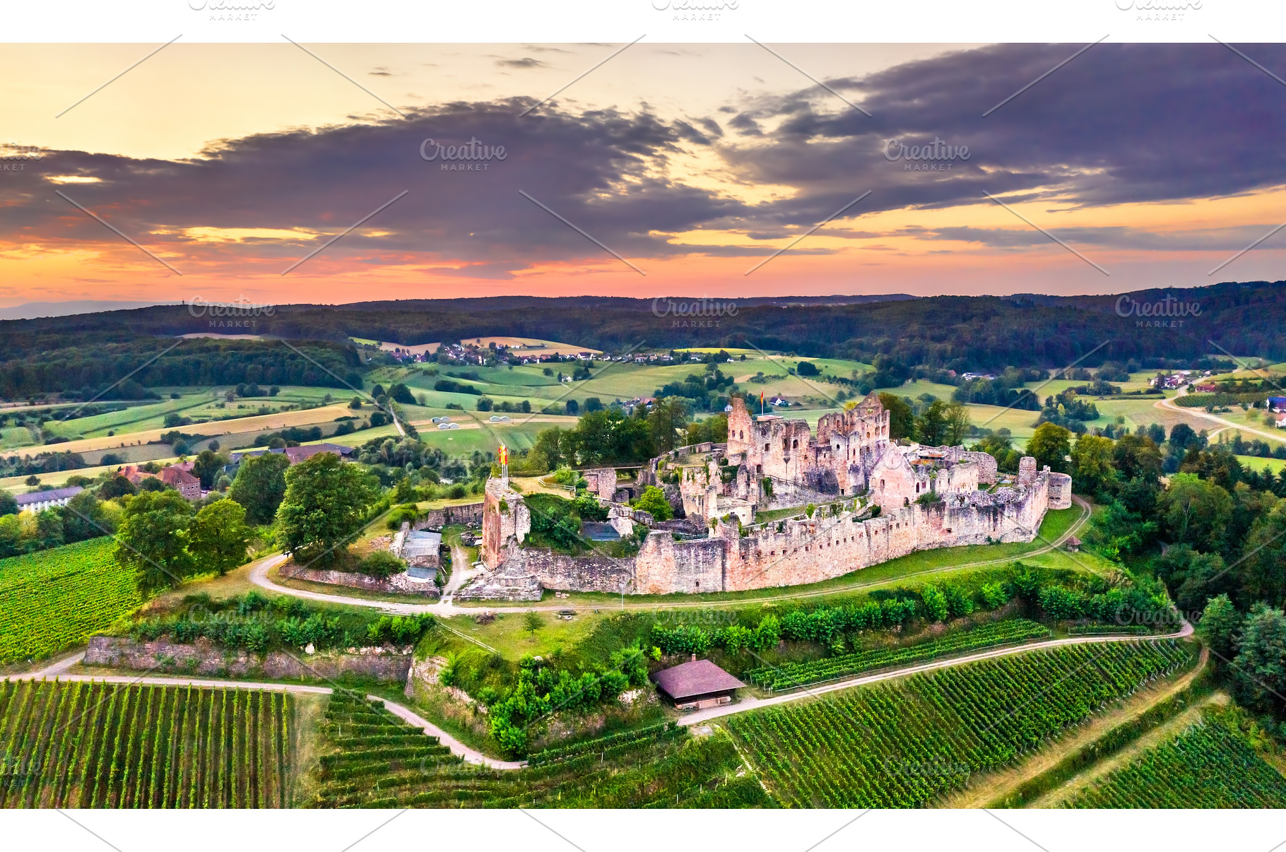 Hochburg castle in Baden, Germany, an Architecture Photo by Leonid Andronov