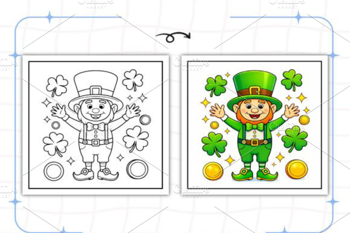 Lucky Leprechauns Coloring Book, a Seasonal Illustration by Ink Gallery (Photo 6 of 9)