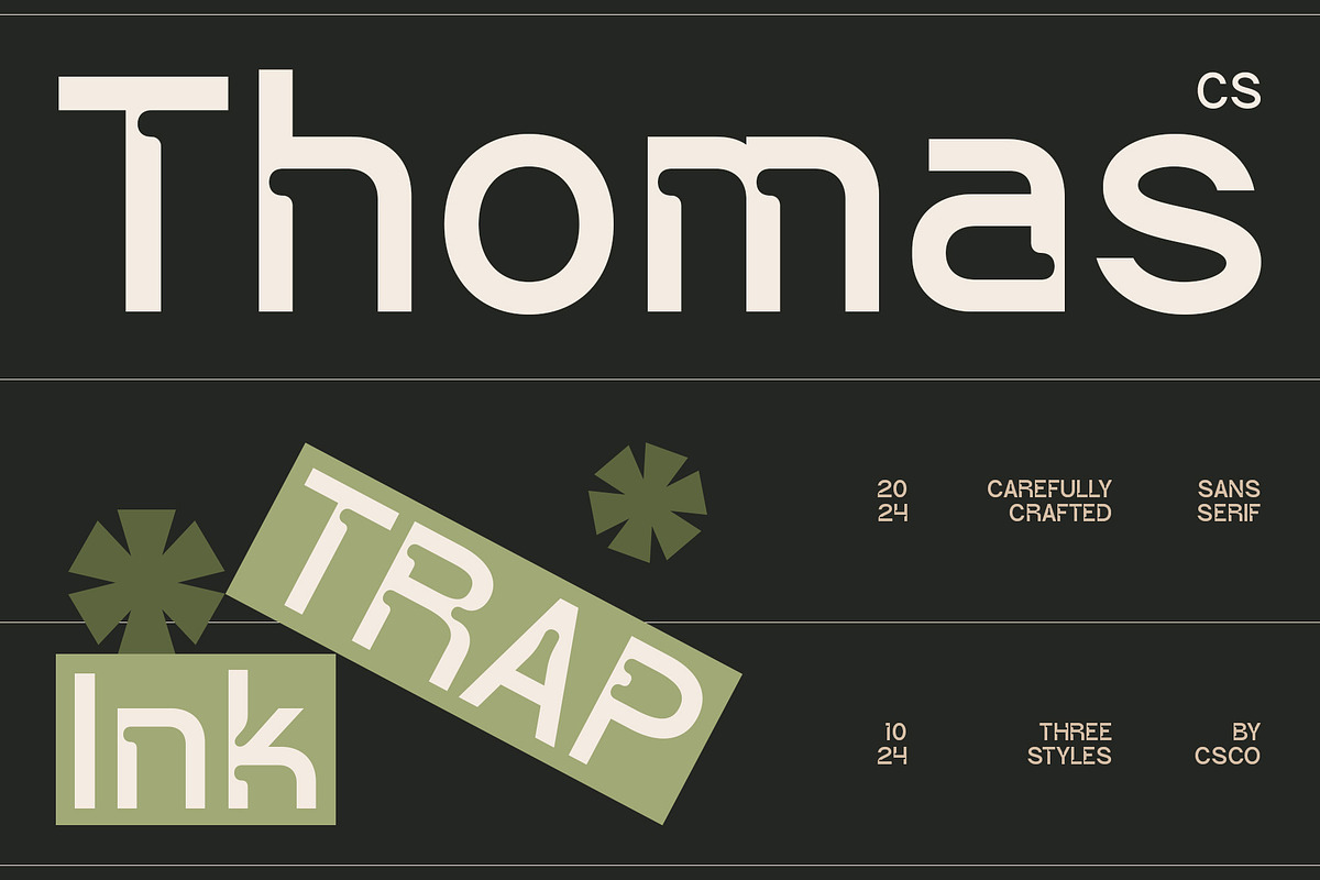 CS Thomas – Inktrap Font, a Sans Serif Font by Craft Supply Co. (Photo 1 of 8)