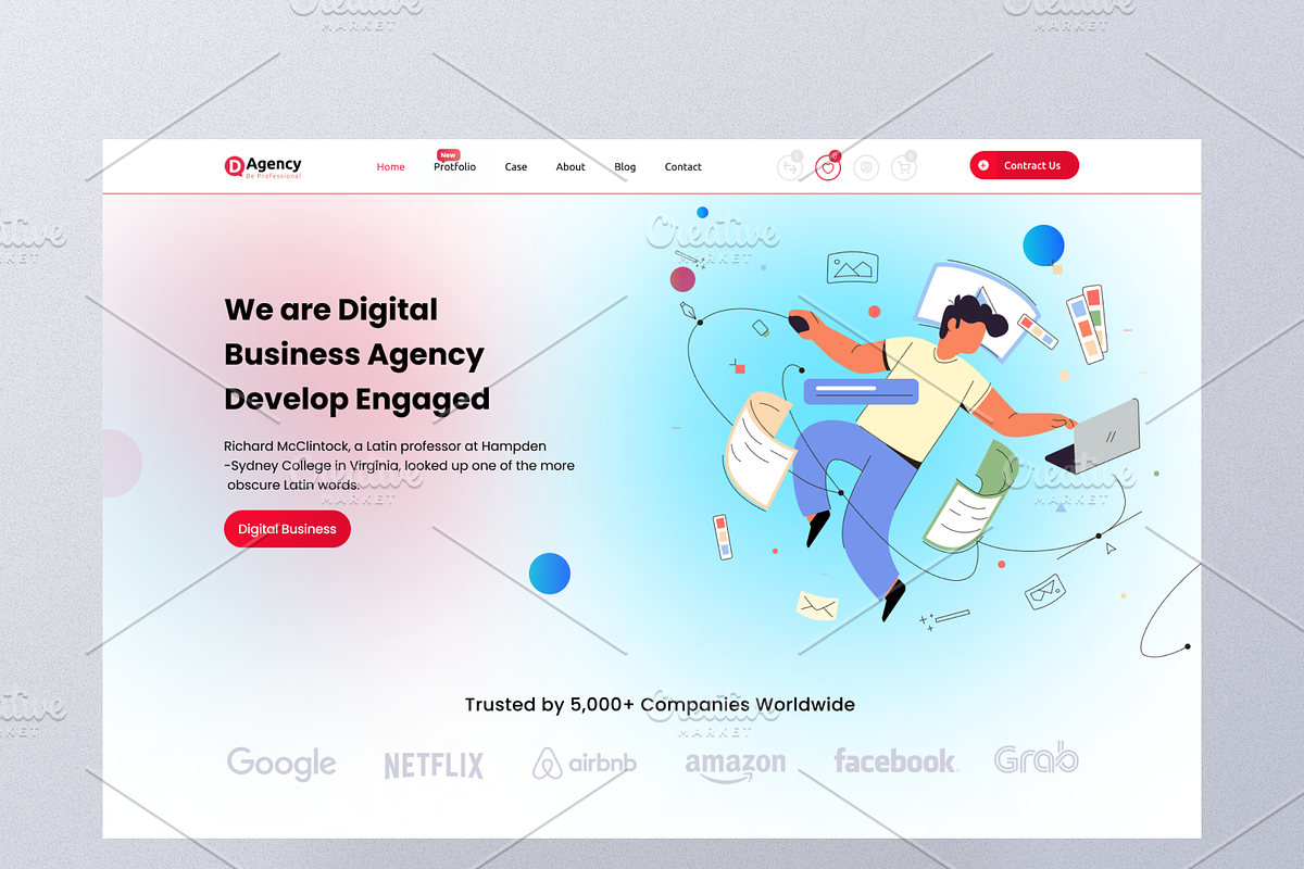 Mega UI Website Template Bundle, a Landing Page Template by DesignsLab (Photo 22 of 22)