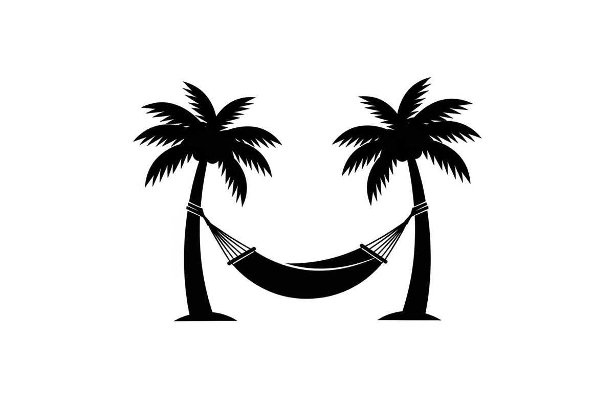 Palm Tree Hammock Silhouette Bundle, an Object Graphic by jahid234 (Photo 12 of 30)