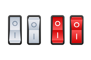 Switch Button Icons Showing Off and