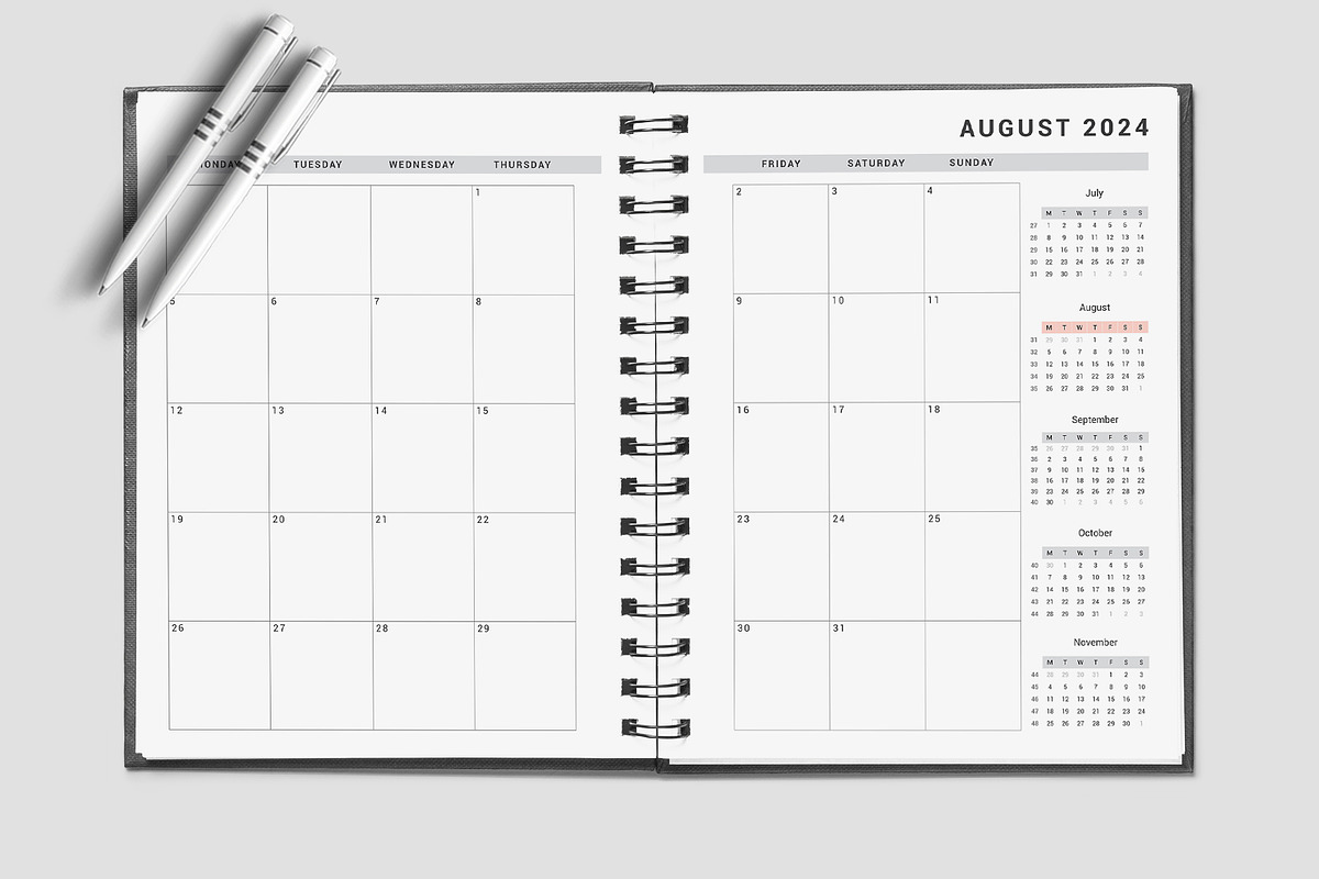 Ultimate Monthly Planner 2024-25, a Stationery Template by Design Zone (Photo 3 of 7)