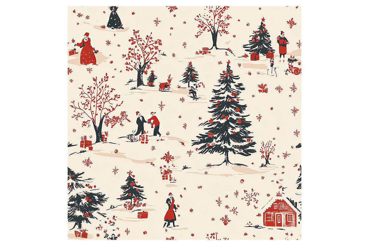 Vintage Holiday 2 Digital Paper, a Pattern Graphic by Chromolume Studio (Photo 8 of 28)