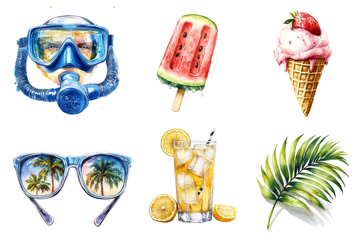 Summer Pool Day Clipart, an Illustration by CreationArt (Photo 4 of 5)