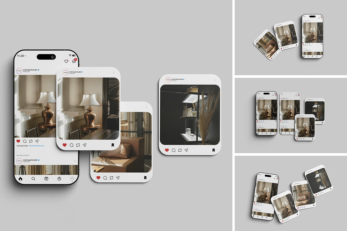 Realistic Social Media Mockup PSD, an Advertising Mockup by MA-KING_ART (Photo 1 of 5)