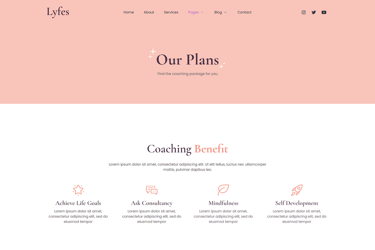 Feminine Life Coach Speaker Template, a Landing Page Template by MasterDesigns (Photo 5 of 9)
