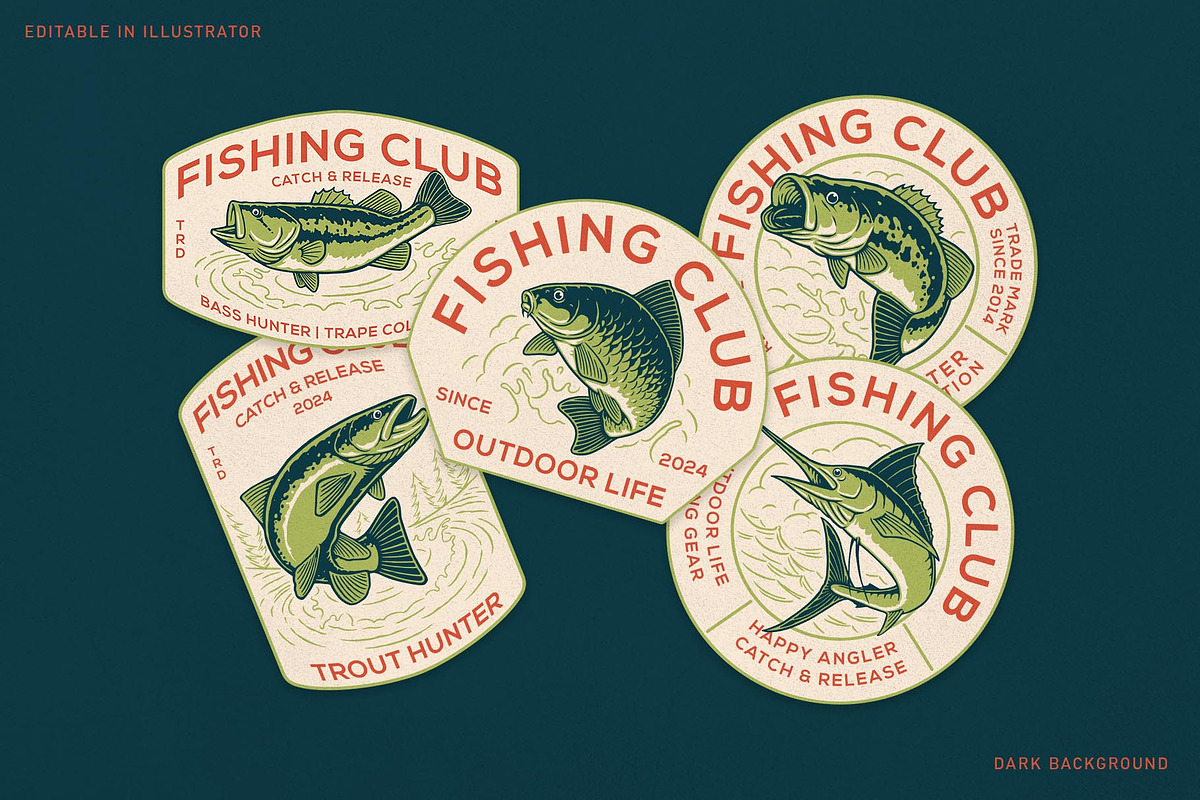 Fishing Illustrations & Bade designs, an Animal Illustration by Trape Graphic Studio (Photo 3 of 10)