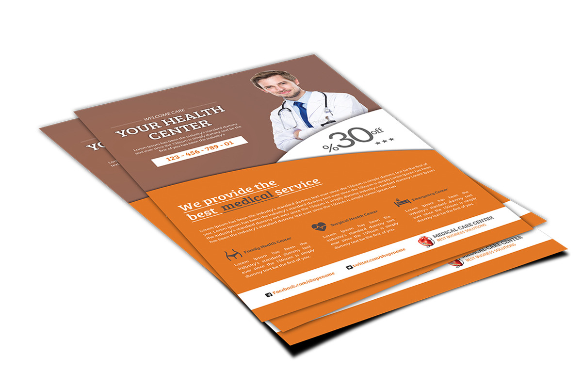 Medical & Health Flyer, a Flyer Template by TheGraphicsWorld (Photo 3 of 4)