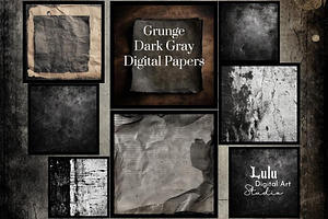 Grunge Dark Gray Digital Papers-21