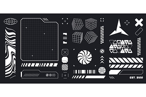 Cyberpunk HUD design elements, an Illustration by art PVP - market