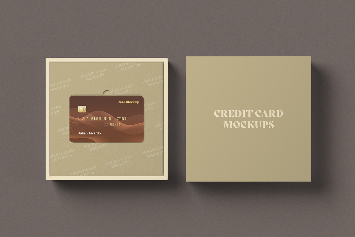 Credit Card with Box Mockups, a Mockup by artimasa (Photo 2 of 7)
