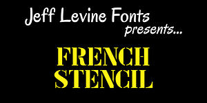 French Stencil JNL, a Serif Font by Jeff Levine Fonts