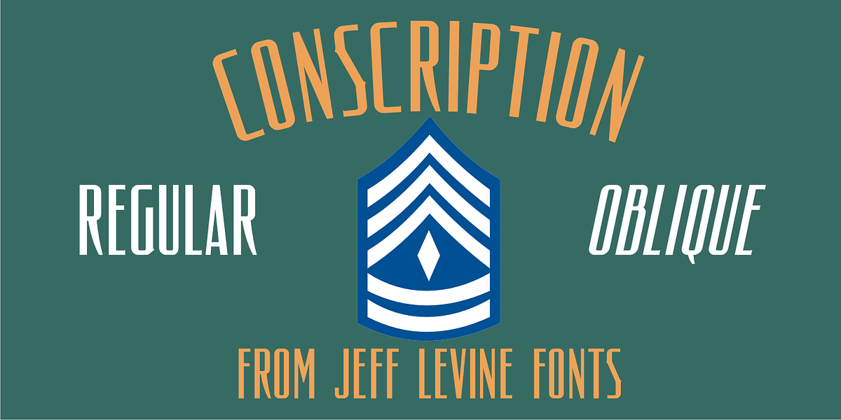 Conscription JNL, a Sans Serif Font by Jeff Levine Fonts