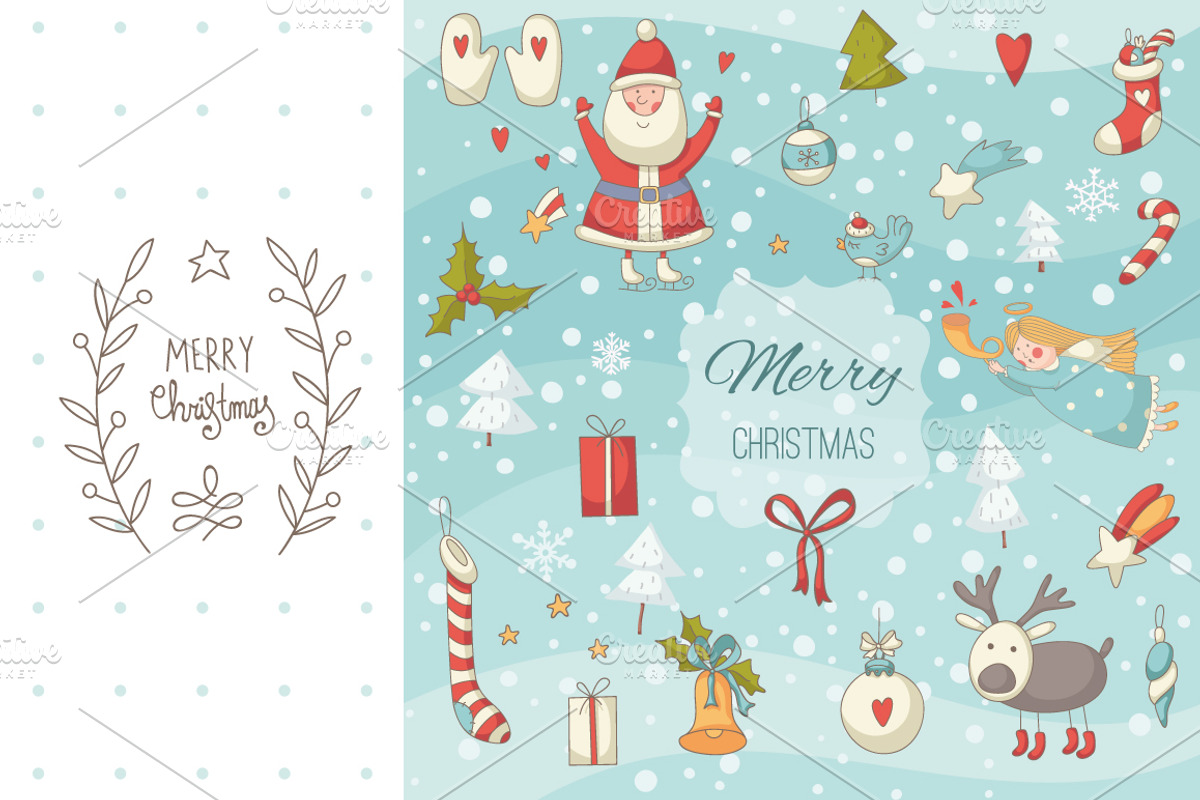 Christmas design elements kit, a Decorative Illustration by Blue Ink Studio (Photo 4 of 4)