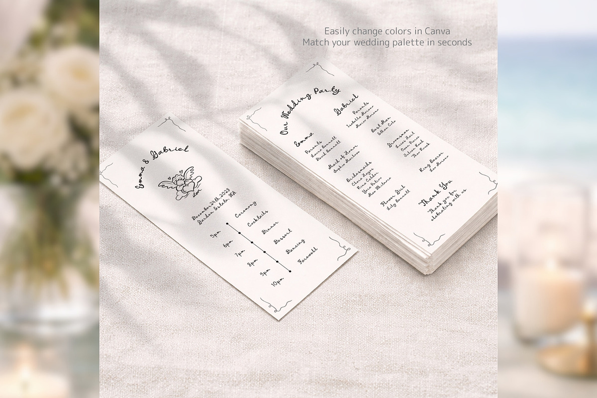 HandDrawn Wedding Program bd001, a Card Template by TyphoonStudio (Photo 6 of 8)