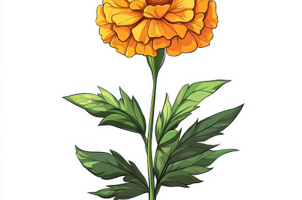 Vibrant Orange Marigold Flower with, an Abstract Photo by Pixeness
