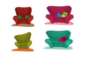 Sofa. Set Vector Illustration