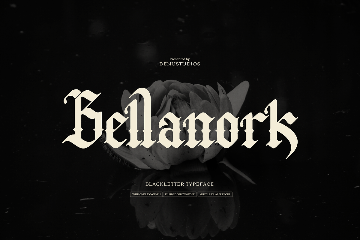 Bellanork | Blackletter Typeface, a Font by Denustudios (Photo 1 of 12)
